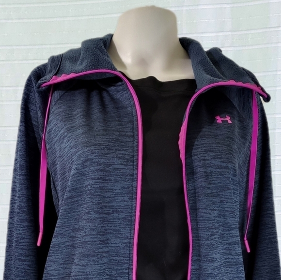 Under Armour ColdGear Jacket Full Zip in Heather Blue Size Medium - Picture 8 of 8